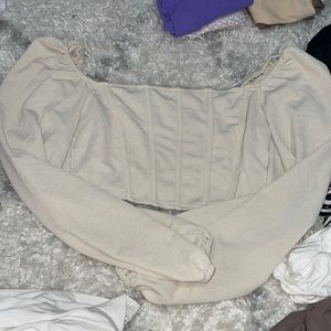 SHEIN corset long sleeve crop top